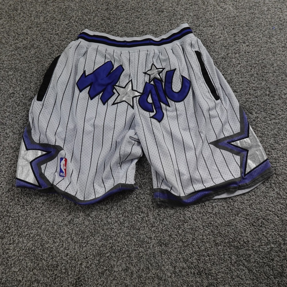 VTG Orlando Magic Shorts Mens L White Blue Logo Just Don NBA Basketball USA 90s